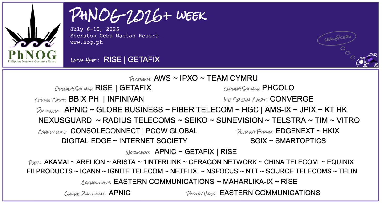 PhNOG 2026 Week Sponsor List