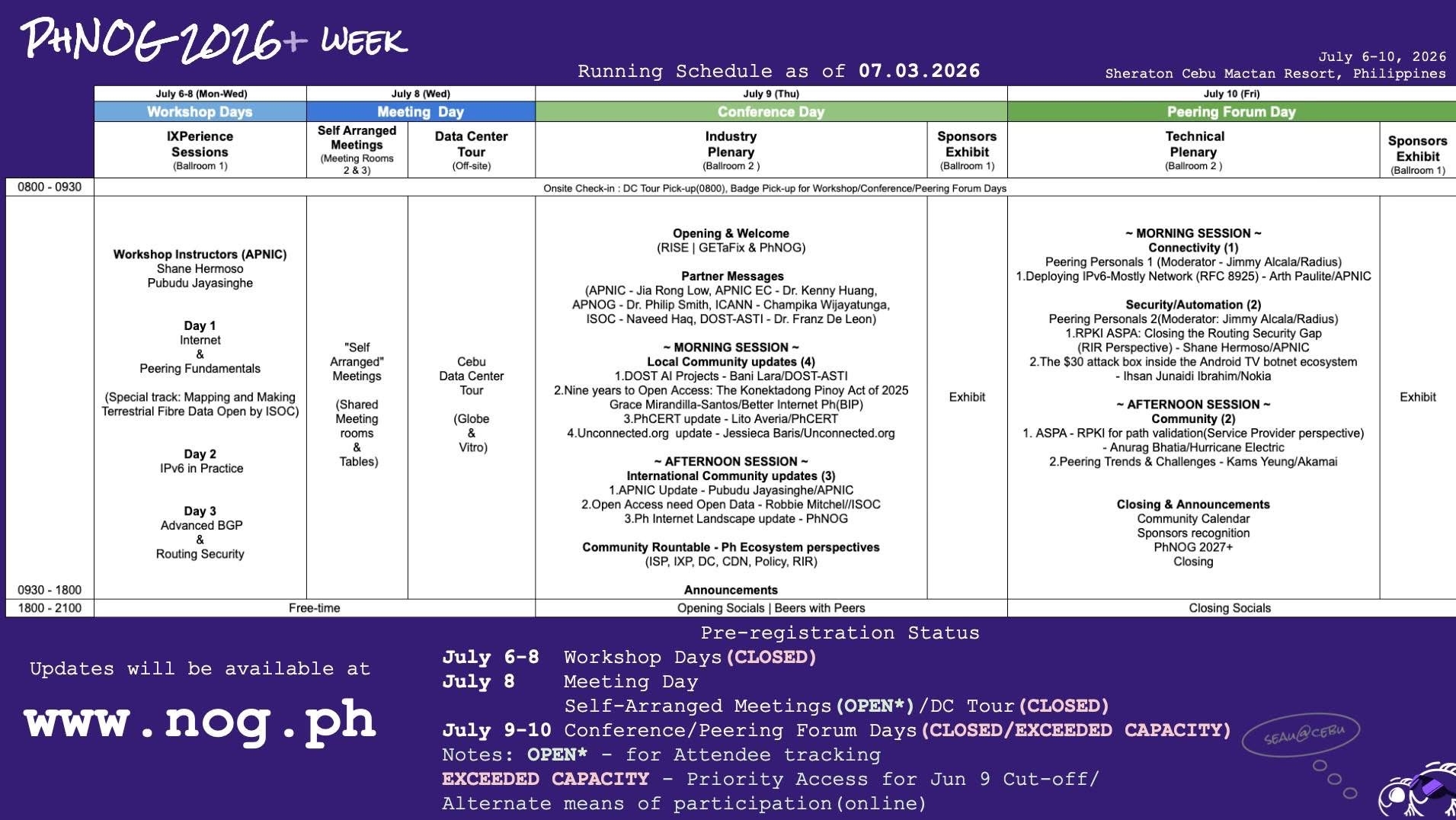PhNOG2026+ Schedule